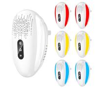 NIUBDHQ Lot de 6 répulsifs à ultrasons améliorés | Mode 3 vitesses, puissant répulsif anti-parasites pour souris, rongeurs, insectes, moustiques, araignées