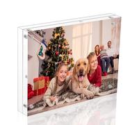 NIUBEE Cadre photo magnétique en Acrylique, vertical et horizontal double face, à poser, claire, 5x7 inch