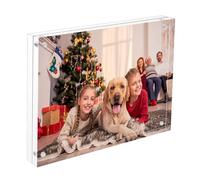 NIUBEE Cadre photo magnétique en Acrylique, vertical et horizontal double face, à poser, Verre acrylique, claire, 8.5×11inch