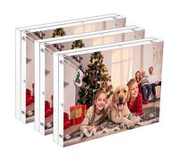 NIUBEE Lot de 3 cadres photo en acrylique 20,3 x 25,4 cm - Transparents - Double face - Magnétiques