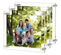 NIUBEE Lot de 3 cadres photo flottants en acrylique transparent de 21,6 x 27,9 cm