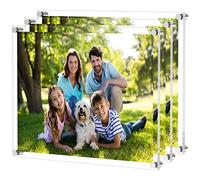 NIUBEE Lot de 3 cadres photo flottants sans cadre en acrylique transparent 40,6 x 50,8 cm - Double panneau