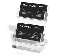 NIUBEE Porte-cartes de visite en acrylique transparent à 4 niveaux pour bureau et exposition, capacité de 130 cartes, 2 emplacements