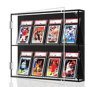 NIUBEE Présentoir en acrylique pour cartes de baseball - Support mural avec protection UV - Vue claire - Porte magnétique - Pour football, basket-ball, hockey - Vertical