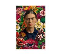 NIUBIBI Poster sur toile Frida Kahlo Viva La Vida! - Décoration murale - Pour salon, chambre à coucher - Sans cadre : 50 x 75 cm