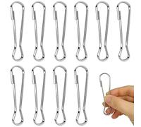 Niuhong 10 Pièces Mousqueton Simplex En Acier Inoxydable 60mm Clips Porte-Clés Multifonction Crochets Drapeaux Accessoires Mât Drapeau Sacs À Dos Camping Fixation Argent
