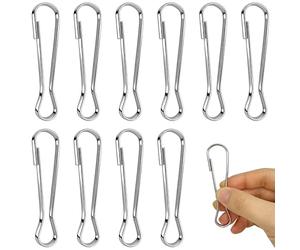Niuhong 10 Pièces Mousqueton Simplex En Acier Inoxydable 60mm Clips Porte-Clés Multifonction Crochets Drapeaux Accessoires Mât Drapeau Sacs À Dos Camping Fixation Argent
