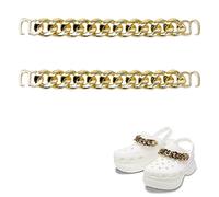 Niuhong 2 Pcs Décoration Bricolage Chaîne Chaussures Cintre Plastique Enfants Bracelets Bande Chaussure Sabot Charme Pendentif Breloques Assorties Bracelet Décorations Sabots Cadeaux Faveur (or)