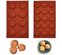 Niuhong 2 Pcs Moule Madeleines Silicone 8+15 Trous Moules Pâtisserie Forme Coquille Moule Chocolat Mini Madeleine Cake Moule Gâteau Silicone Réutilisable Cubes Glace Bonbons