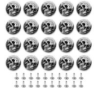 Niuhong 20 Pcs Pointes Rivets Tête Crâne Bouton Crâne 3D Rivets Creux Rivets Cuir Rivets Décoratifs Punk Métal Faire Conchos Sacs Ceinture Vêtements Accessoires d'Artisanat Cuir Bricolage (A)