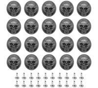 Niuhong 20 Pcs Pointes Rivets Tête Crâne Bouton Crâne 3D Rivets Creux Rivets Cuir Rivets Décoratifs Punk Métal Faire Conchos Sacs Ceinture Vêtements Accessoires d'Artisanat Cuir Bricolage (B)