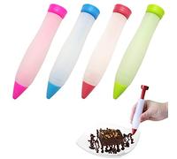 Niuhong 4 Pcs Seringue Décoration De Gâteaux Seringues Pâtisserie Seringue Gâteau Pochettes Douille Chocolat Stylo Crème Stylo Écrire Dessert Décoration Pâtisserie Dessert Stylo Décoration Gâteaux