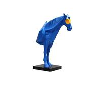 NIUHUAHUI Décorations de Bureau, Figurine de Cheval Abstraite Moderne, décoration créative Salon, Grande Sculpture(Blue)