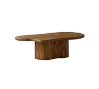 NIUHUAHUI Table à thé, Table Basse en Bois Finition Bord Vivant, Base incurvée, décor de Salon