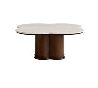 NIUHUAHUI Table à thé, Table Basse en Bois incurvée, Design Moderne Neutre, Pieds cylindriques, pièce maîtresse de Salon(Brown,L)