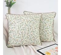 NIULAA 2 Pack Luxury Velvet Housse de Coussin 45 x 45 Marron Coussin Decoratif Coussin Canape Doux Vintage Square Aesthetic Taie d'oreiller Double Sided French Chic Champêtre Design