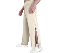NIULI Pantalon for Femme, Ouvert sur Le Côté, Pantalon De Survêtement avec Fermeture Éclair Latérale, Pantalon De Jogging Large, Décontracté，Pantalon Tearaway Unisexe M-3XL(Apricot,M)