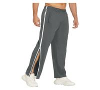 NIULI Pantalon Tearaway Unisexe avec Poches M-3XL, Pantalon Zippé Tear Away for Hommes, Fermeture Éclair Latérale, Pantalon De Survêtement À Fond Ouvert, Pantalon Post-Chirurgie Au Genou(Dark Gray,M)