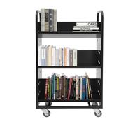 NiuLifeya Chariot de rangement à 3 étages avec roues universelles, pour librairies, bibliothèques, salles de classe, chambre à coucher, noir