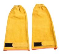 NiuLumea 1 paire de manchons de soudure robustes en cuir de vachette fendu, chaleur et flamme pour la protection contre les éclaboussures de soudure, poignets élastiques réglables, longueur 55 cm
