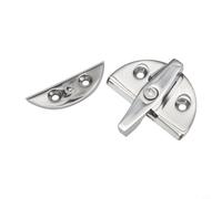 NiuLumea 316 Loquet de porte en acier inoxydable pour bateau avec verrou à visser, pour trappe ronde pour porte d'accès, puits d'appât, armoires console, argent, 58 x 53 mm