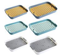 NiuLumea Bac à litière pour petits animaux de compagnie avec grille surélevée, coins lisses et design amovible, convient pour cochon d'Inde, lapin, furet, chinchilla et hamster, grande taille, bleu