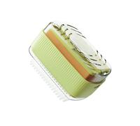 NiuLumea Boîte à savon multifonction avec rouleau éponge - Mousse efficace - Transparent - Pour PP et porte-savon doux - Avec plateau de drainage rapide - 7,5 x 13 cm