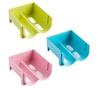 NiuLumea Boîtes de rangement empilables pour réfrigérateur et comptoir, organiseur de boissons en polypropylène peu encombrant pour canettes, bière, vin, étagère de cuisine facile à nettoyer, bleu