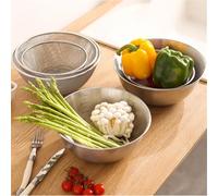 NiuLumea Bol mélangeur en acier inoxydable et passoire en maille - Passoire empilable pour laver les fruits et légumes, égoutter les pâtes et mélanger la salade, 16 cm, 19 cm, 22 cm, 24 cm, 26 cm