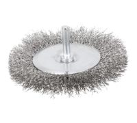 NiuLumea Brosse métallique pour perceuse 100 mm, fil à sertir en acier au carbone 0,3 mm, diamètre de la tige 6 mm, retrait de la peinture sur bois métallique, 1 paquet