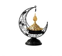 NiuLumea Brûleur d'encens en métal pour aromathérapie et décoration, design portable portable pour salon et bureau, pour noir/or (14 x 18,5 cm)