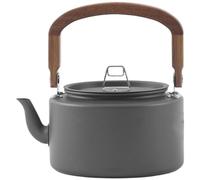 NiuLumea Cafetière de camping en alliage d'aluminium de 1,2 l avec poignée en noyer, chauffage rapide multi-pour base à anneau, pour bec verseur d'aigle, bouilloire légère pour aventures en plein air