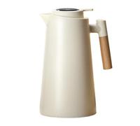 NiuLumea Carafe isolée sous vide de 1 L avec doublure en verre à double paroi avec couvercle en polypropylène pour une conservation de la température chaude ou froide pendant 24 heures, serveur à café