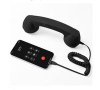 NiuLumea Combiné téléphonique rétro pour iPhone, type filaire, poignée fixe avec son clair, design ergonomique, matériau ABS, 23 cm, pour smartphones et tablettes