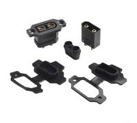 NiuLumea Connecteur de port de charge à base fixe XT90E 30 A 12 AWG - Construction en métal robuste avec mâle femelle pour noir (un ensemble avec capuchon)