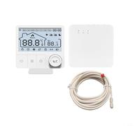 NiuLumea Contrôleur de température mural WiFi pour chaudière Tuya - Thermostat de chauffage sans fil avec télécommande par application - Pour système de chauffage domestique compact en ABS - Blanc