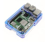 NiuLumea Coque légère en acrylique à 5 couches pour Raspberry Pi 5, compatible avec refroidisseur actif et dissipateur thermique, accès complet aux ports (bleu)