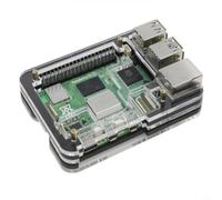 NiuLumea Coque légère en acrylique à 5 couches pour Raspberry Pi 5, compatible avec refroidisseur actif et dissipateur thermique, accès complet aux ports (noir)