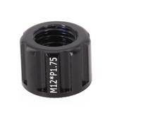 NiuLumea Écrou d'essieu traversant M15 en alliage d'aluminium pour vélo avec filetage P1.0/P1.5/P1.75, 19 x 14 mm, noir pour moyeu d'arbre de moyeu 12/15 mm