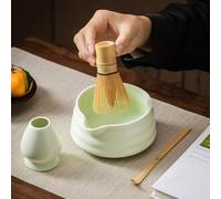 NiuLumea Ensemble de bols à matcha japonais fabriqués à la main avec bec en faïence, 13 x 13 x 5 cm, intérieur brillant facile à nettoyer pour une préparation authentique du thé, blanc/rose/vert