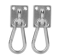 NiuLumea Ensemble de crochets de plafond robustes en acier inoxydable pour support de chaise balançoire, 2 boucles de porte 35 x 30 mm, 2 boucles de gourde 50 x 25 mm, 8 vis, argent