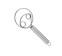 NiuLumea Fouet à pâte danois en acier inoxydable, pour batteur manuel robuste, pâte à pain, pâte à gâteau, ustensile de cuisine professionnel avec prise en main confortable, passe au lave-vaisselle