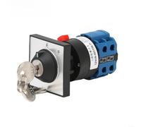 NiuLumea Interrupteur à deux positions avec clé, sélecteur de changement de vitesse 2P 20 A, verrouillable, circuits électriques AC440 V DC240 V, appareils compatibles LW26, pour compact