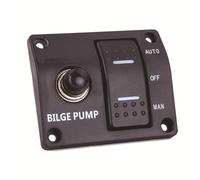 NiuLumea Interrupteur de panneau marin 12 V 24 V pour pompes de cale, interrupteur à flotteur automatique avec porte-fusible intégré, interrupteur de bateau lumineux à 3 positions (noir)