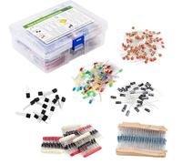 NiuLumea Kit complet de 1500 composants comprenant des résistances, des LED multicolores, des transistors et des condensateurs