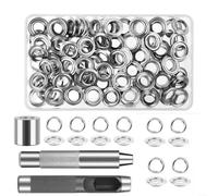 NiuLumea Kit de 120 œillets en laiton avec perforation - 12 mm - Pour loisirs créatifs, vestes, sacs, chaussures, chapeaux (doré)