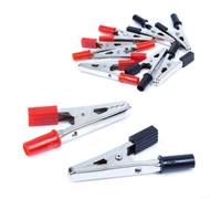 NiuLumea Lot de 10 pinces crocodiles isolées électriques 5 A pour pinces crocodiles avec écrou, boulons de fixation, test de connexion de câble, rouge pour noir