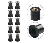 NiuLumea Lot de 10 vis de carénage de moto avec écrou, rondelles en néoprène, pare-brise et battant, pour VTT, lot de 10 (laiton +)