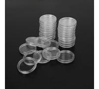 NiuLumea Lot de 100 boîtes de rangement transparentes pour pièces de monnaie rondes en plastique 38 mm