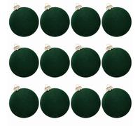 NiuLumea Lot de 12 boules décoratives de Noël élégantes en velours de 6 cm à suspendre pour sapin de Noël, mur, fenêtre, maison, vacances, fête, décoration de fête, couleur pure